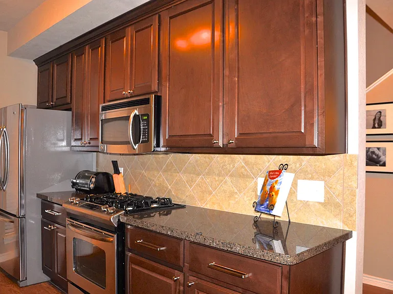 Kitchen with Granite Countertops, Stainless Frenchdoor Refri