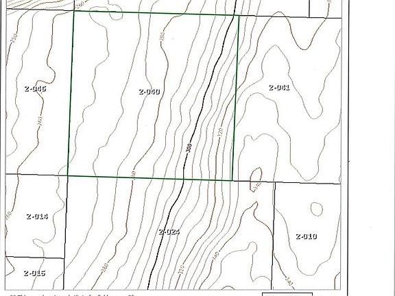 Topo lines, best building site to take advanage of the future view is in the SE corner.  Water and power near the NE corner on the road.  