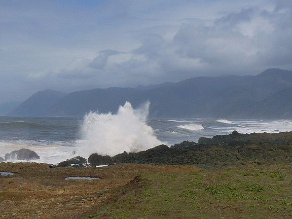 Raging surf close up