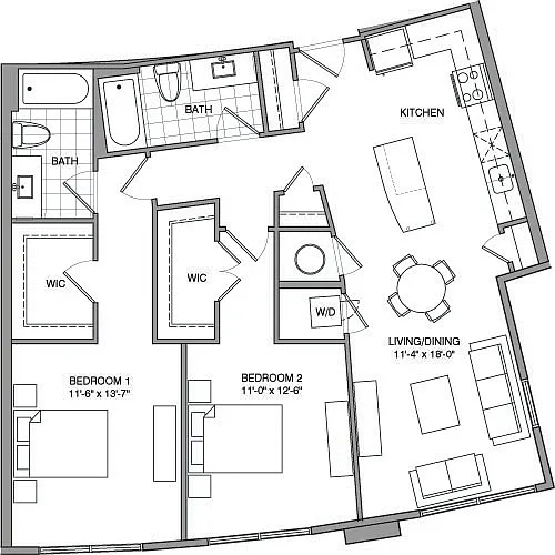 Floor plan 2 Bdrm O