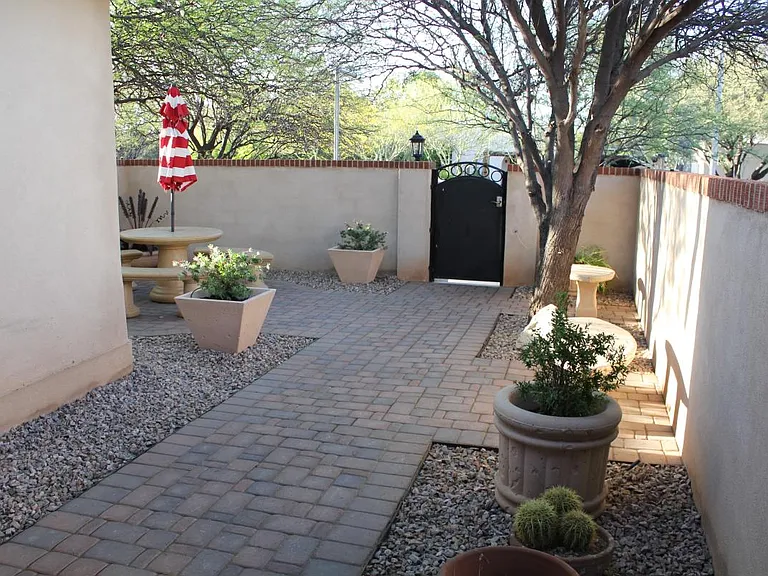 Looking Back to Front Gate on Main Walkway
