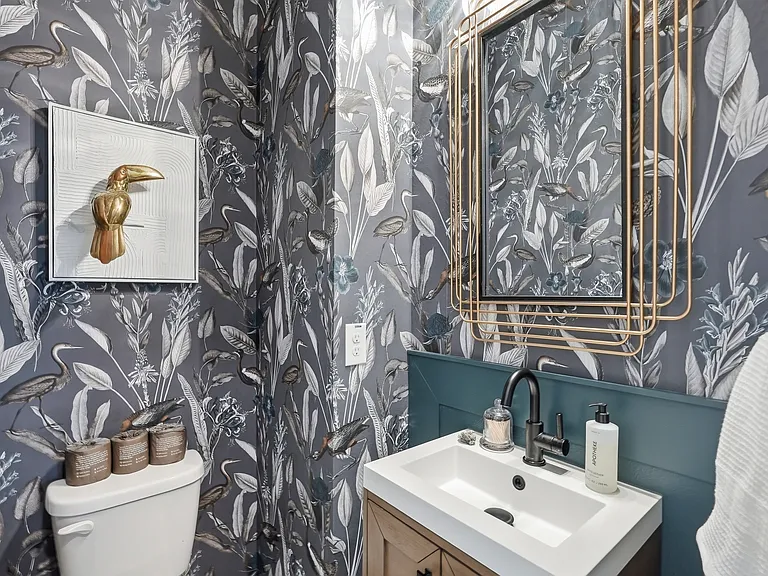 Gem box powder room on main (2nd) floor