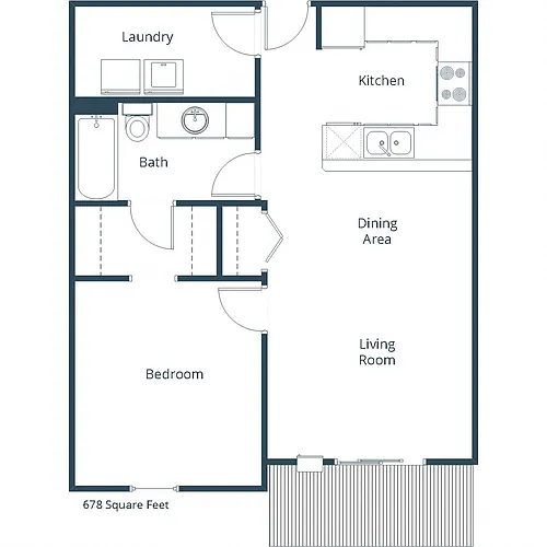 Floor plan One Bedroom 11A