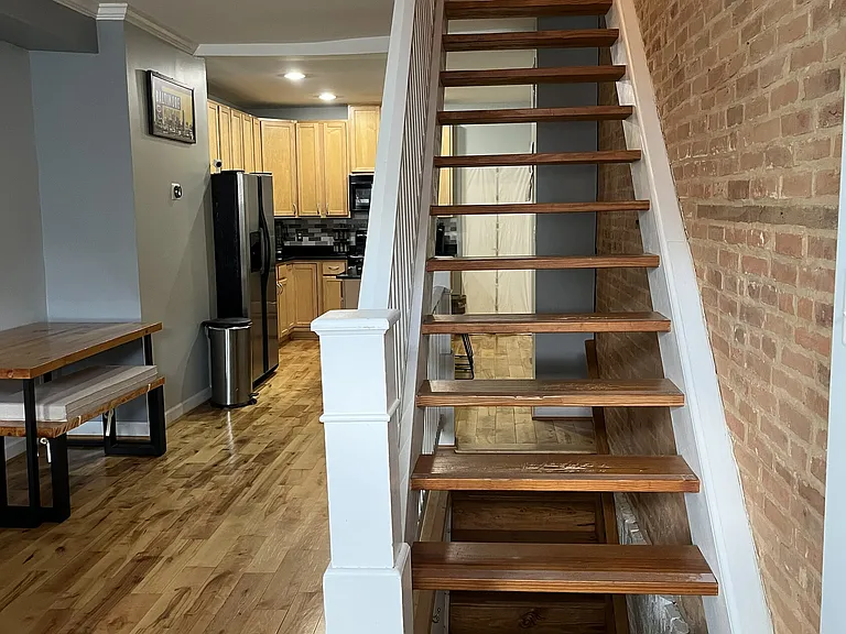 Stairs between first and second floors