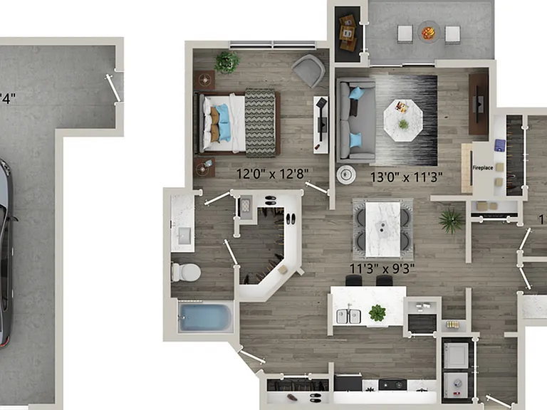 2x2 1070 sqft - B2 garage 2x2 1070 sqft - B2 garage