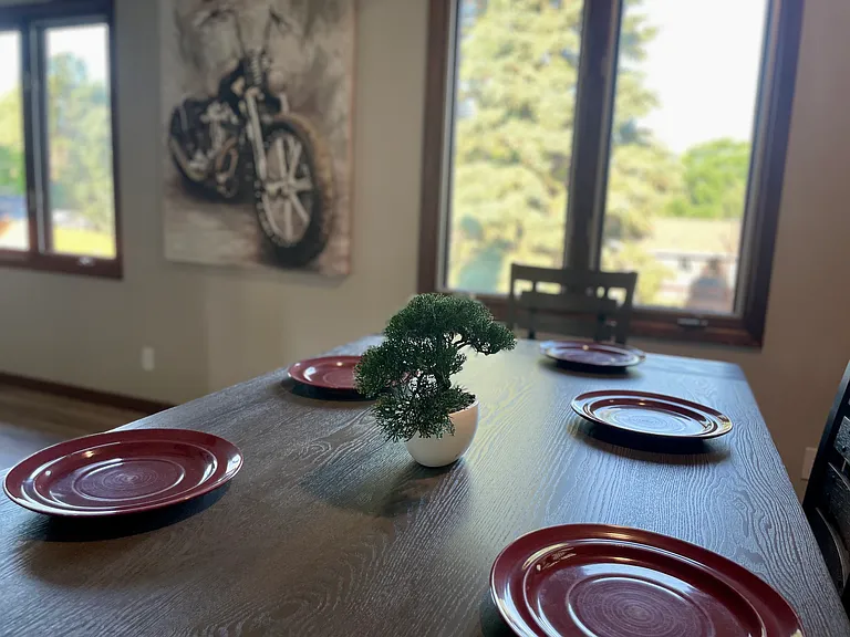 Dining window with views to the backyard.