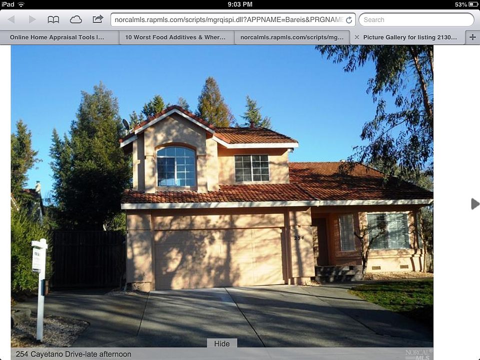 Front view 254 Cayetano dr.