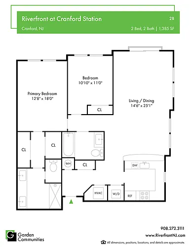 Floor plan $3.02/sq.ft. - 2B