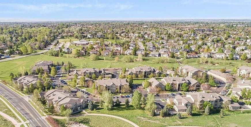 Areal view of complex - this unit is on the bottom of this picture facing the park.