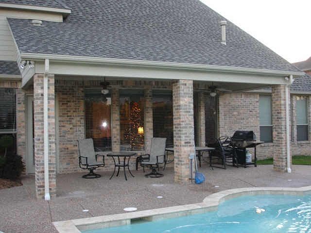 large covered patio with extra play area