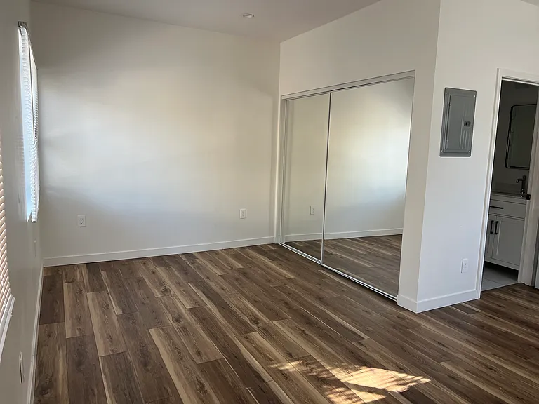 Living area with large closet