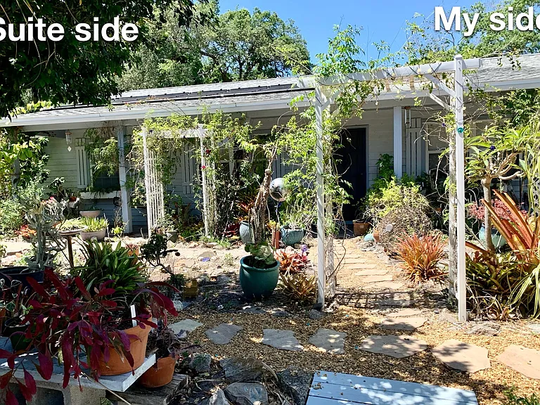I live at the other end of the house. Suite has it's own entrance, etc. around back