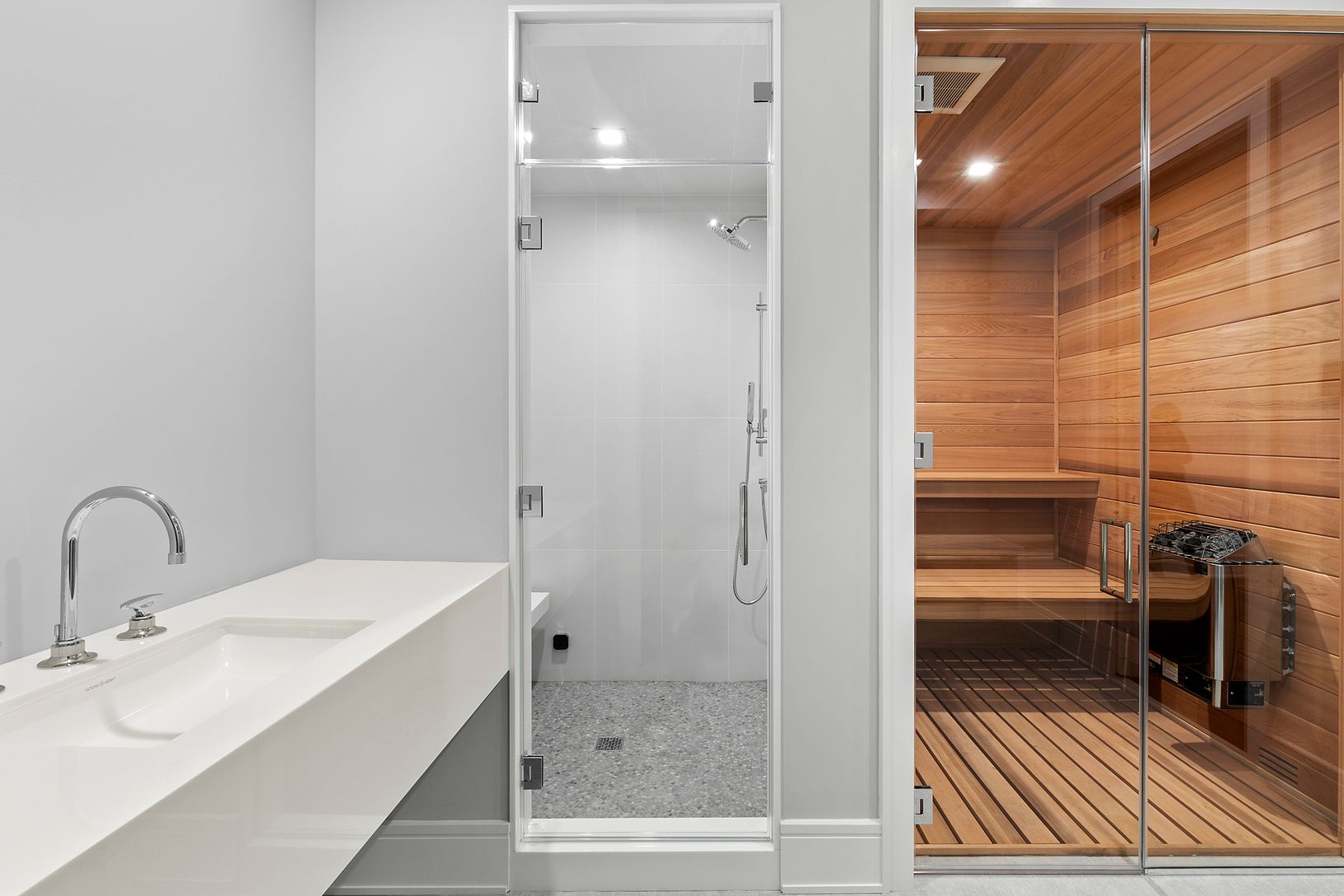  Gym Full Bath with Steam Shower and Custom Sauna