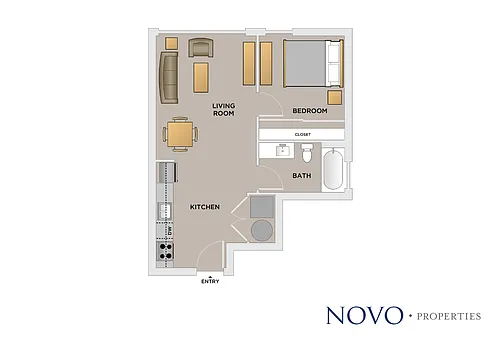 Floor plan 1Bedroom/1Bath IZ