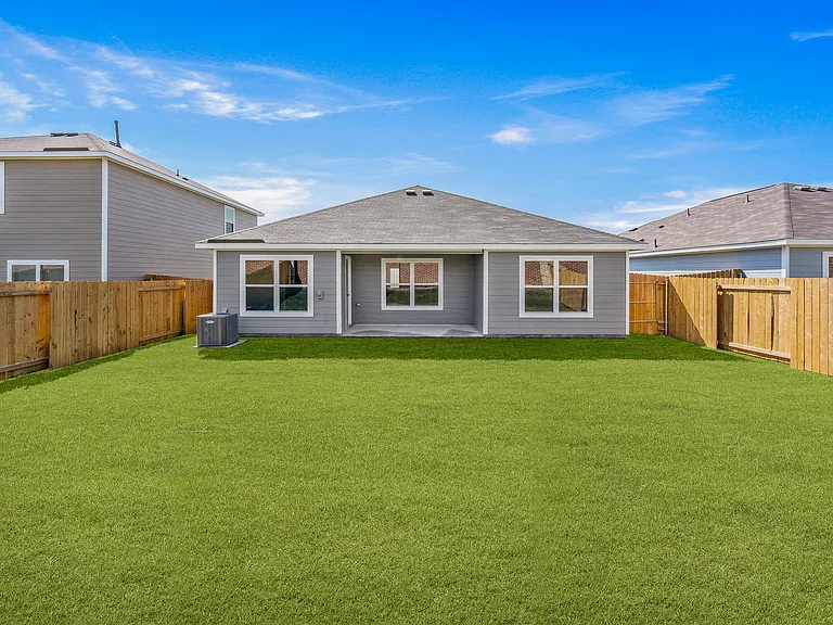 The backyard of the Blanco is fully fenced-in.
