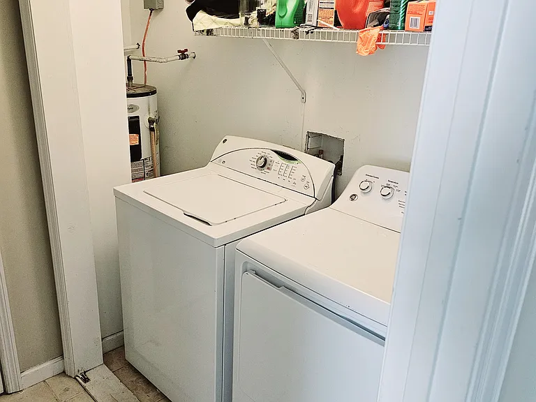 Laundry room has hookups. Machines not included.