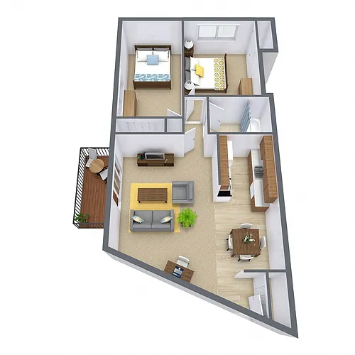 Floor plan Two Bedroom 21A