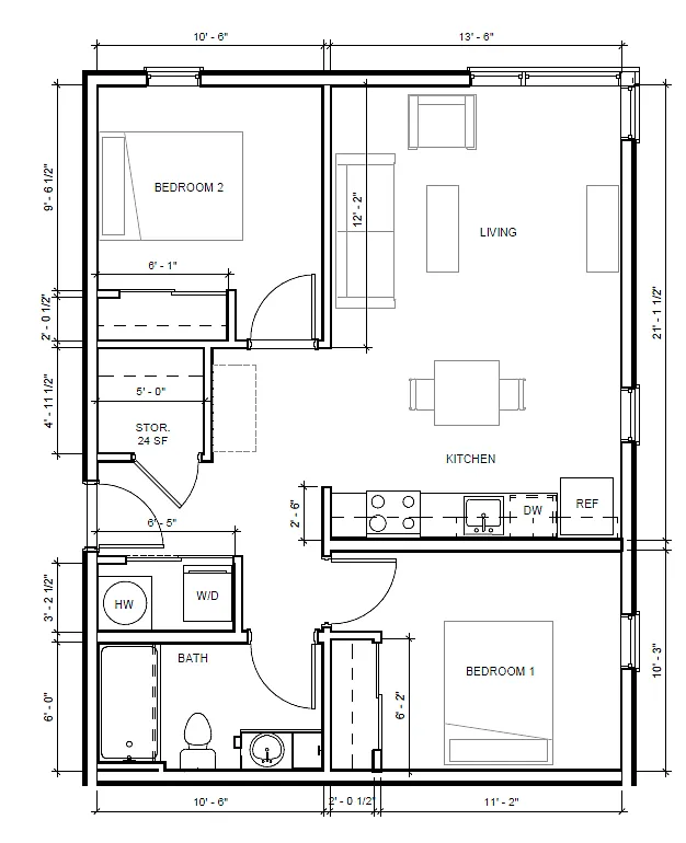 Floor plan 2X1 B