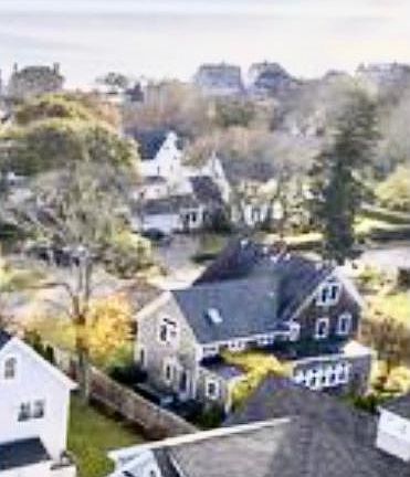 Ariel view west side of house..front side faces Atlantic ocean.