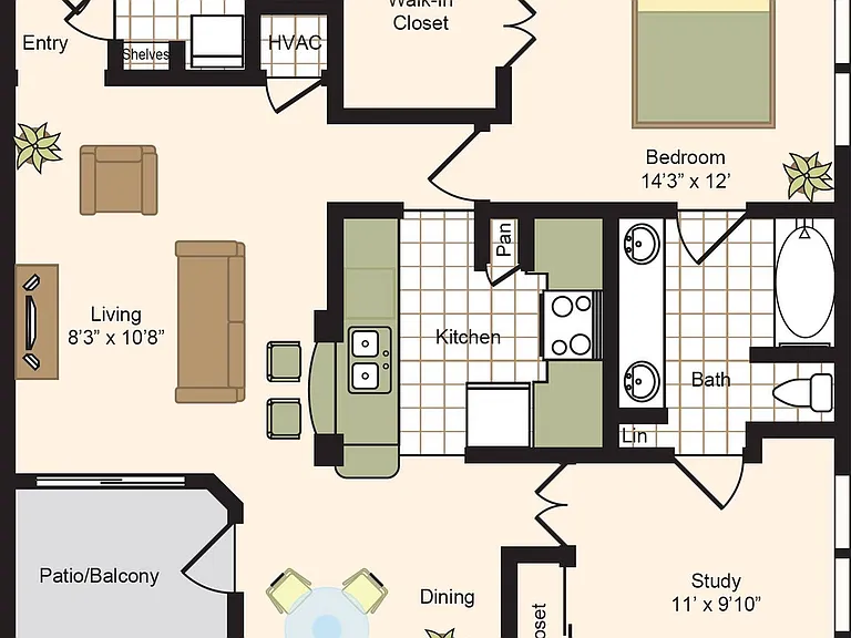 D | 1X1 | 1016 sq ft D | 1X1 | 1016 sq ft
