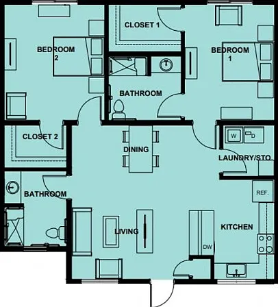 2 Bedroom 2 Bedroom