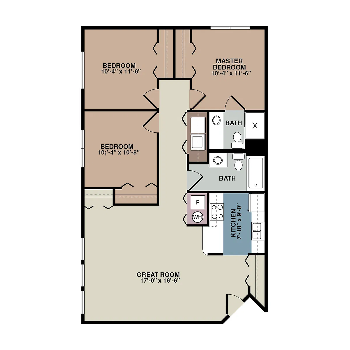 Floor plan 3 Bedroom Upper (I)