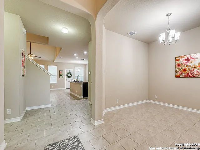Entrance and formal dining room