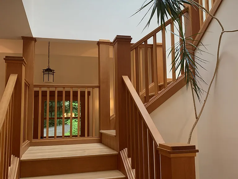 Stair with skylight above