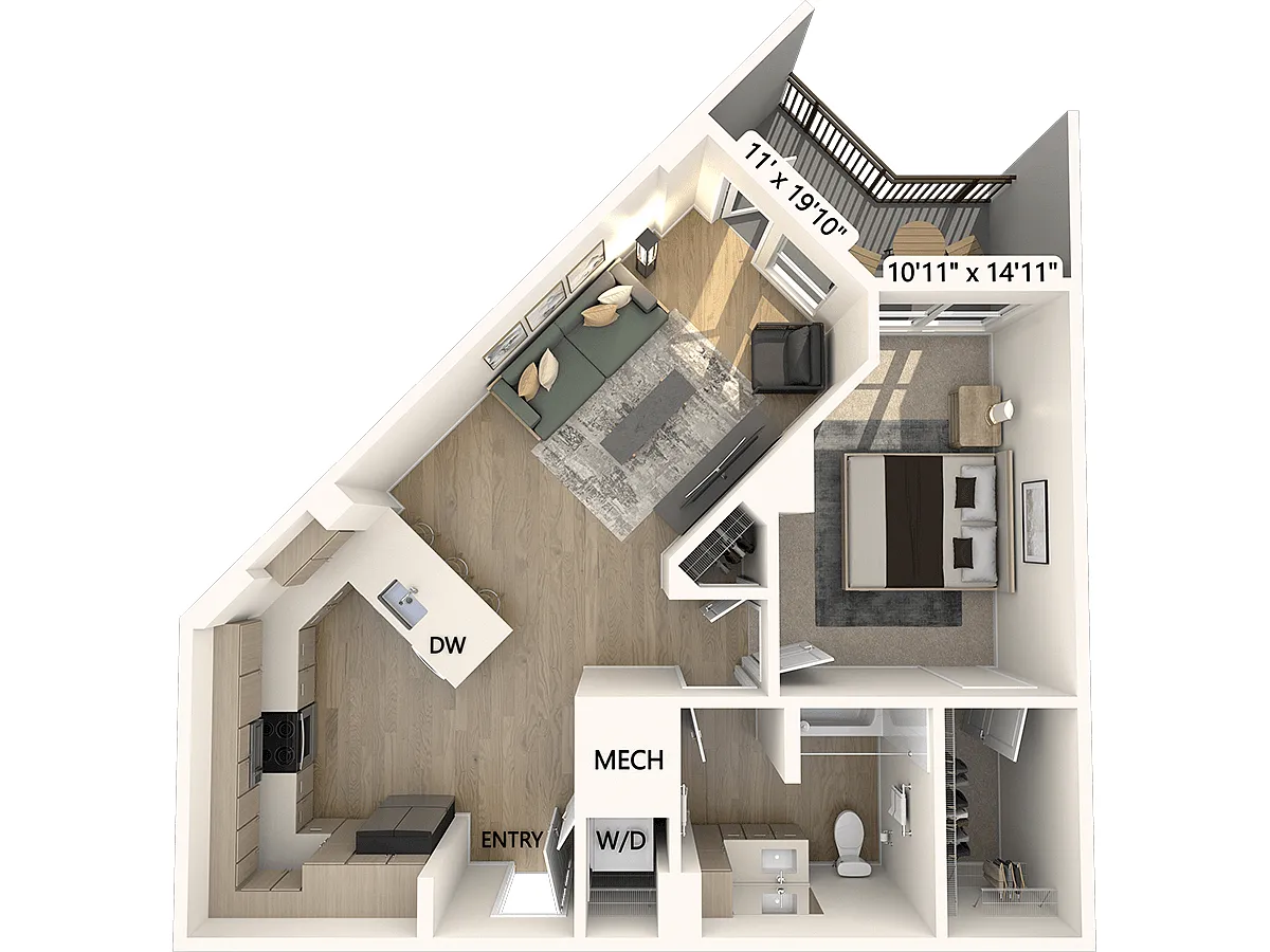 Floor plan A2-800sf