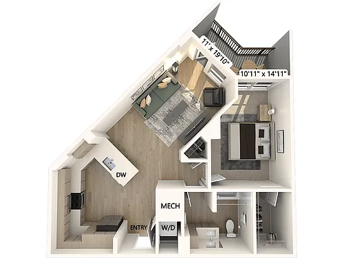 Floor plan A2-800sf
