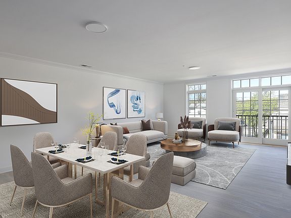 Virtually staged Sample living room/dining room