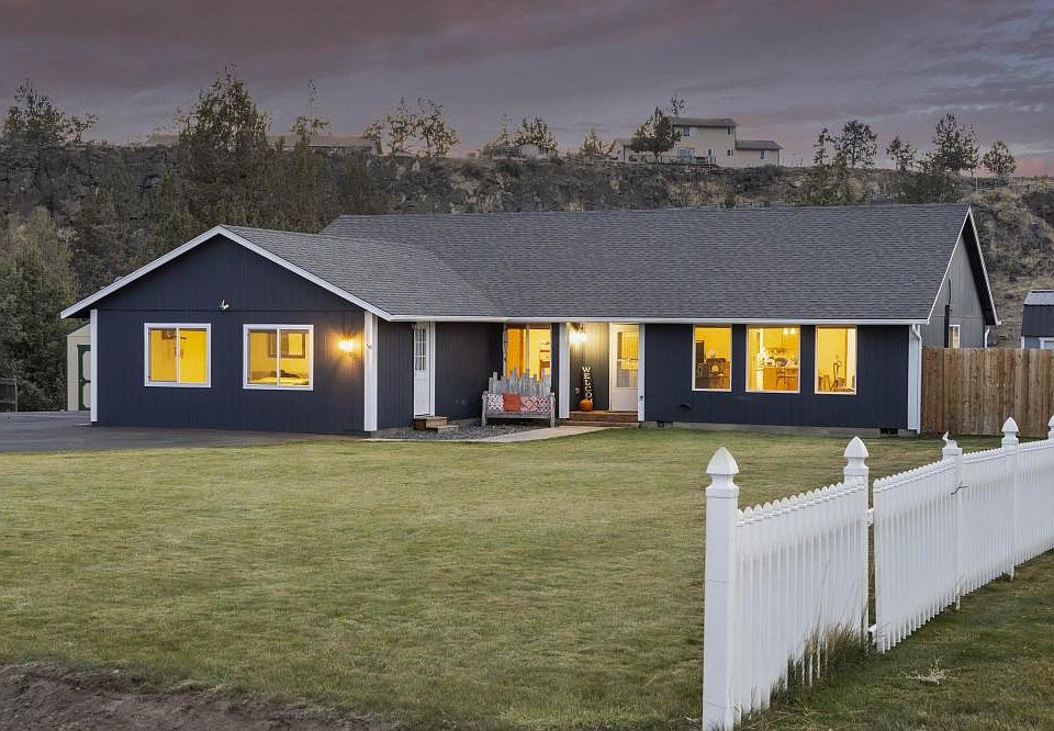 Front of the home in the evening