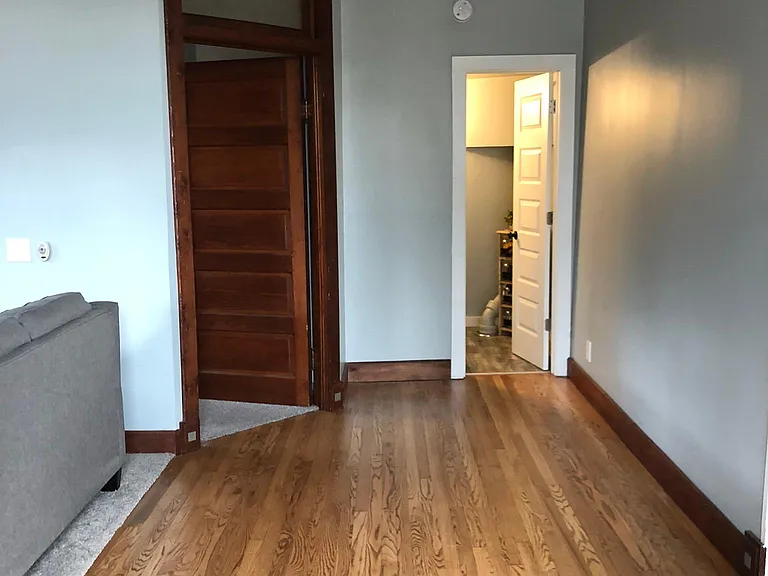 view to half bath and second bedroom