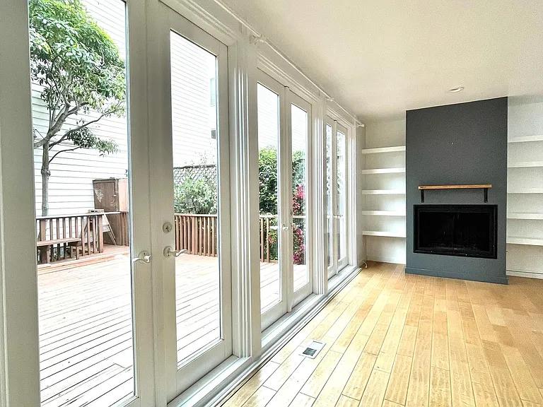 Living room with fireplace
