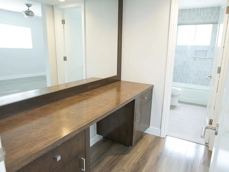Custom Built-In Desk or Make-Up Table adjacent to the Bedroom