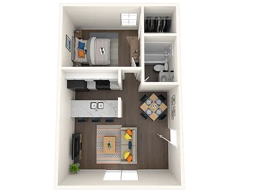 Floor plan A1 - 1 Bedroom / 1 Bath