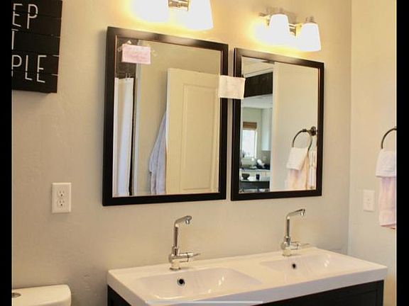 Dual Sinks in Updated Bathroom