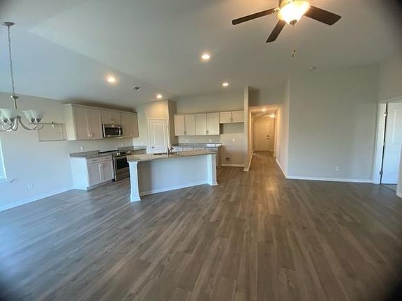 Open kitchen and living area