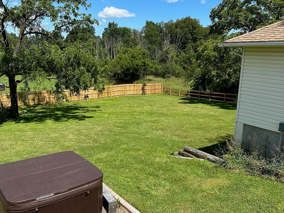 Backyard with hot tub