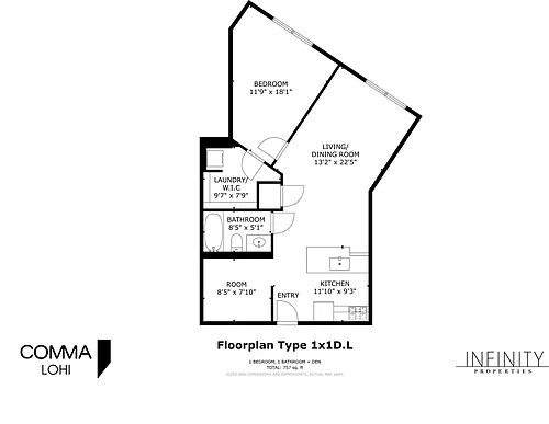 Floor plan 1x1D.L