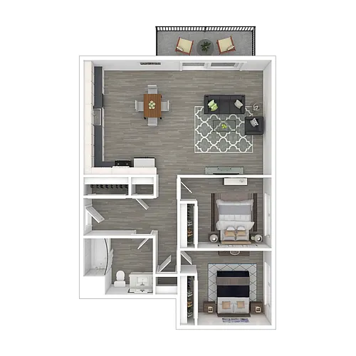 Floor plan 2 Bedroom 1 Bath