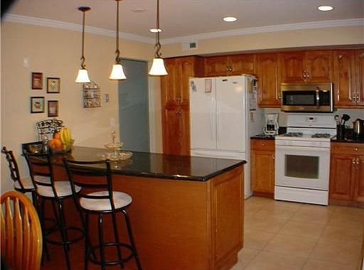 kitchen showing island