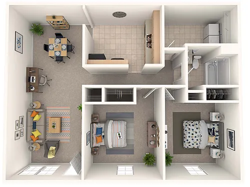 Floor plan 2 Bed 1 Bath