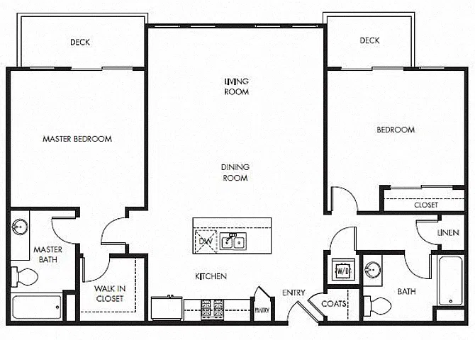 Floor plan Plan 9 - 2 Bedroom 2 Bath