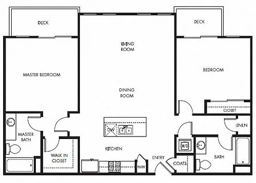 Floor plan Plan 9 - 2 Bedroom 2 Bath