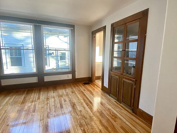 Dining area with built in china closet.