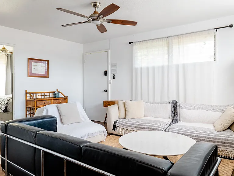 Gather around your cozy living room equipped with high powered air conditioning.