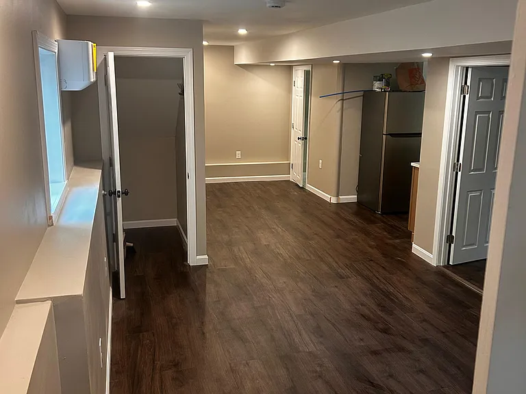 living space with closet