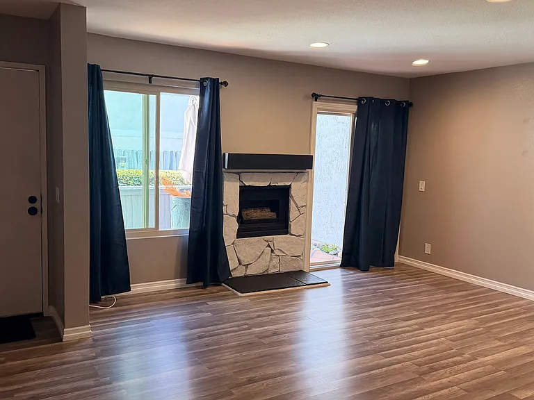 Living room and fireplace