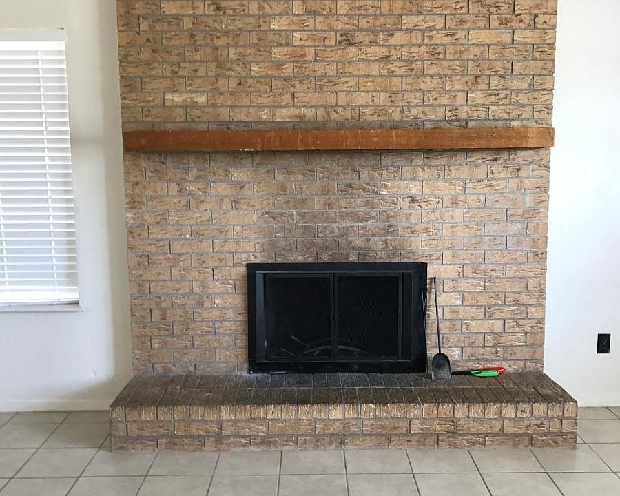 wood burning fireplace